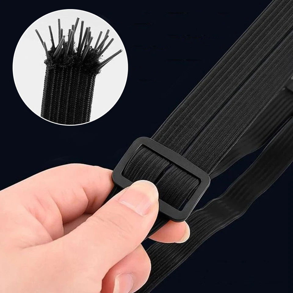 Adjustable Black Cargo Net Motorcycle Helmet Mesh Luggage Tie Down Bungee Cord — 第 3/4 张图片