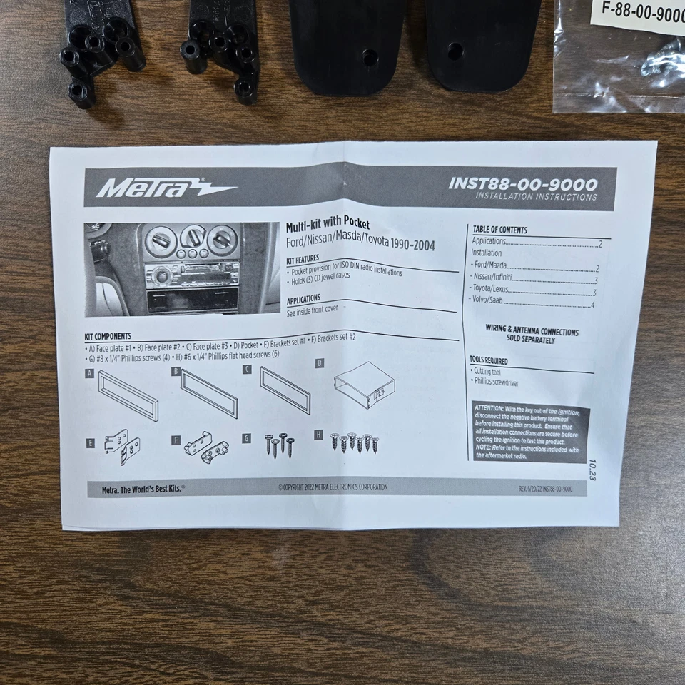 Stereo Installation Dash Kit Toyota Metra BY-PKUV Black Universal 1982 - 2009 - Image 2 of 4