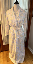 VINTAGE BARBIZON LONG SLEEVE ROBE AND GOWN SET PINK PURPLE YELLOW FLOWERS SZ M
