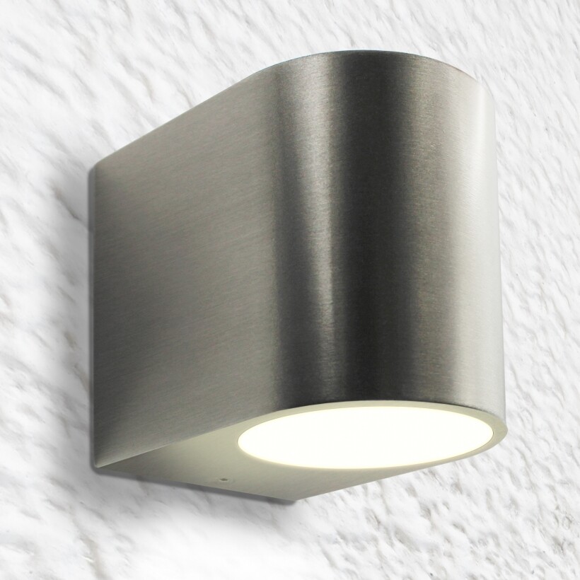 LED Wandleuchte Außenleuchte Edelstahl-gebürstet-Optik / schwarz 