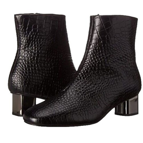 Adult Santa Claus Boots - Black Nick Boots With Faux Fur Trim, Size Large