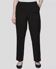 Alfred Dunner Women's Black Classic Twill Pull-On Pants Size: 14