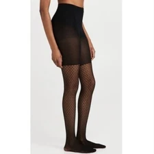 Spanx Tight End Tights Black Diamond Foil 951 Bodyshaping Smoothing Sz B