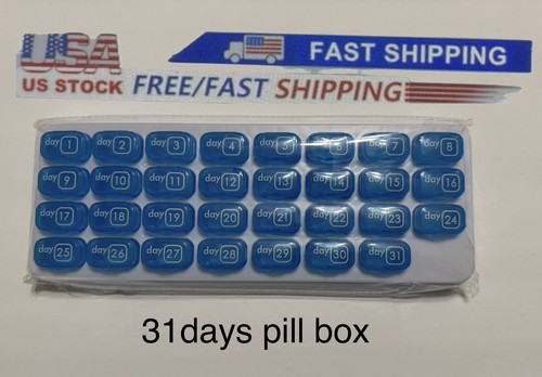 Monthly Pill Organizer Box Case 31 Day Pill Case Medicine Container Travel/US - Picture 4 of 4