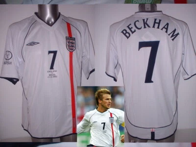 SCORE DRAW (OFFICIAL ENGLAND) England Beckham Retro Shirt Jersey BNWT M L XL Football Trikot World Cup New