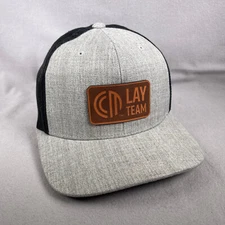 Branded Bills Lay Team Hat Mens One Size Gray Trucker Cap Mesh Back Patch Logo