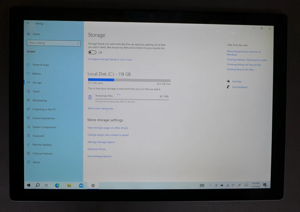 Microsoft Surface Pro 6, 13",Silver, i5, 8GB, 128GB, Win 10 pro-Slow Performance - Image 4 of 4