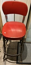 Vintage Red STOOL steel chair mid century modern