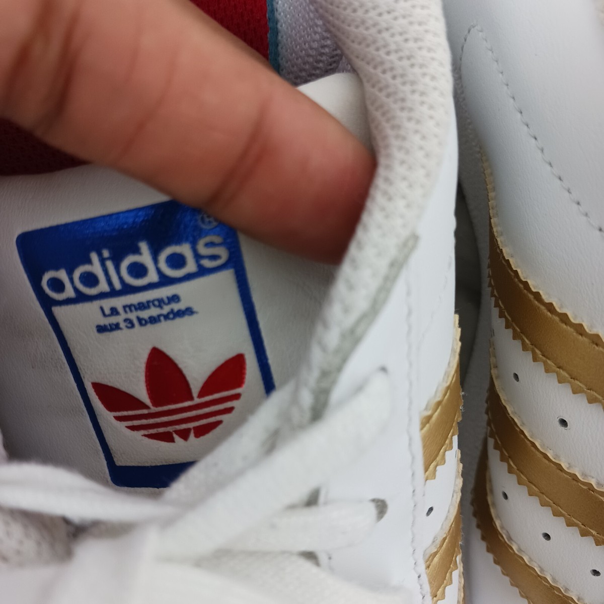 ADIDAS SUPERSTAR shoes Sneakers white/gold women's size 5.5 | eBay