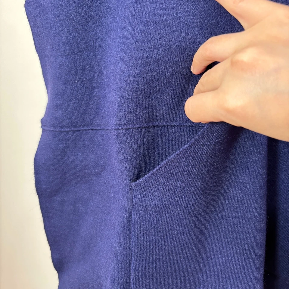 Kerisma Azumi Kanga Turtleneck Poncho Navy Blue S/M Kangaroo Pocket Oversized - Image 3 of 4