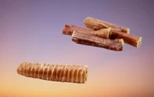 JERKY WRAPPED Beef Trachea 6" NATURAL Dog Chew Natural Bully Treat Grass Fed