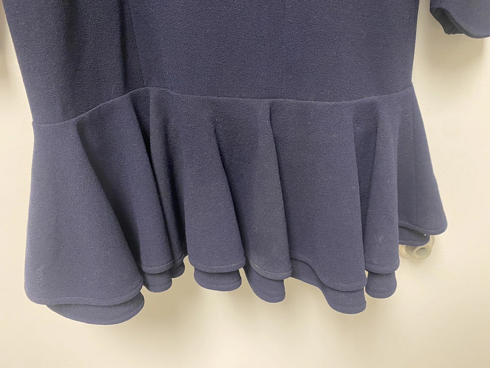 Abito Vintage Valentino Boutique Amen Wardy Navy MIDI Manica Lunga Taglia 8