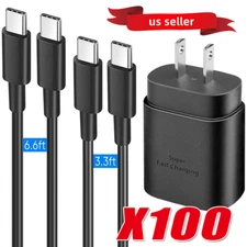 25w Type USB-C Fast Wall Charger+6FT Cable For Samsung Galaxy S20 S21 5G lot US