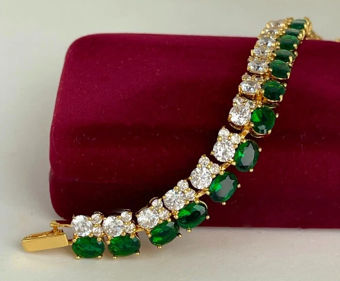 Luxus Armband Tennis Zirkonia Kristalle 999er RG Rolled Gold 24K vergoldet 18cm - Bild 2 von 4