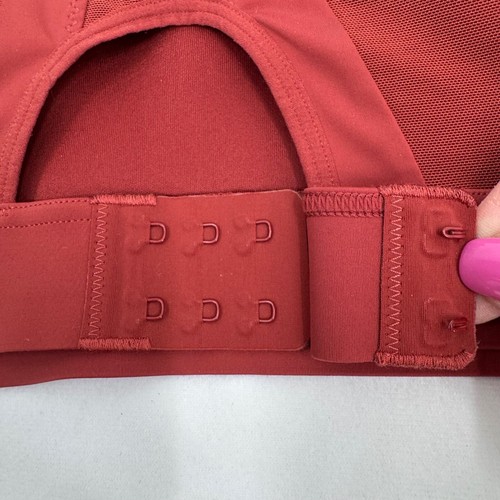 Athleta Hustle II Sports Bra Racerback Medium Impact Support Burgundy Gym 36D/DD - Picture 3 of 8