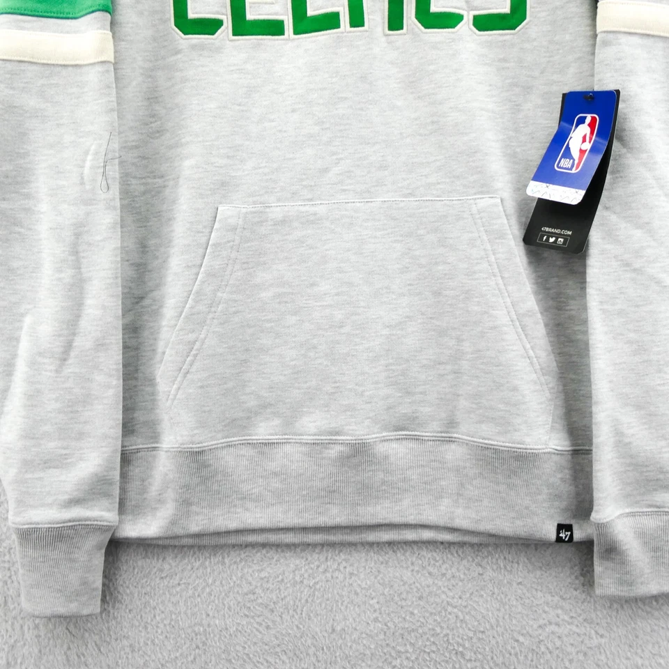 波士顿凯尔特人队运动衫中号男式灰色绿色爱尔兰 1/4 拉链 '47 全新 — 第 2/4 张图片