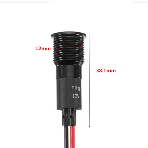 8-16mm 12V-36V LED Dash Panel Warning Pilot Light Indicator Lamp Car Boat Black - Picture 11 of 11