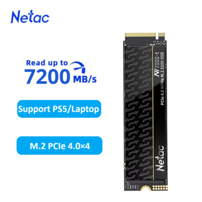 Netac SSD Festplatte 512GB M.2 PCIe4.0 NVMe 7200MB/s Interne Festplatte PS5