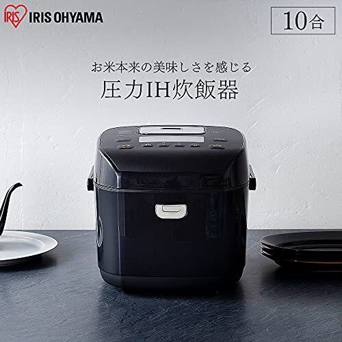 IRIS Ohyama Rice Cooker 10 Go 1 Box Pressure IH Type Black RC-PD10