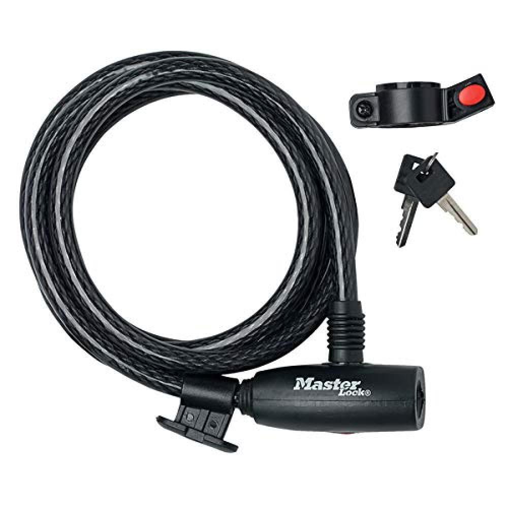 (TG. 1.8 m Cavo) Master Lock Lucchetto Bici [Chiave] [1,8 m Cavo] [Esterno] [Sta