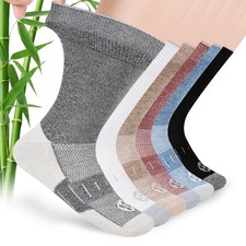 Diabetic Socks for Men,6 Pairs Non Binding Crew Diabetic Neuropathy Socks for...