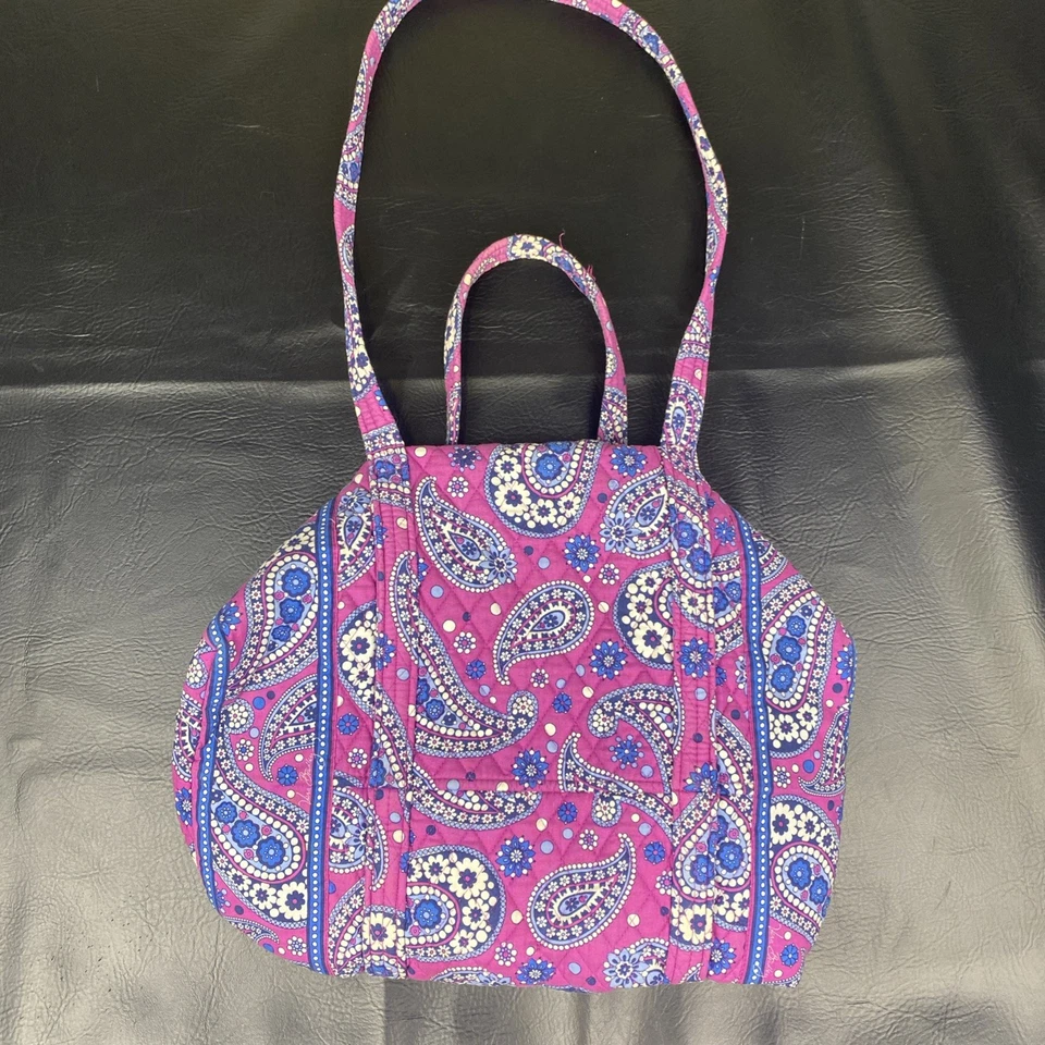 Zíper Vera Bradley Duffle Get Carried Away roxo e azul grande (estado perfeito) - Imagem 2 de 4