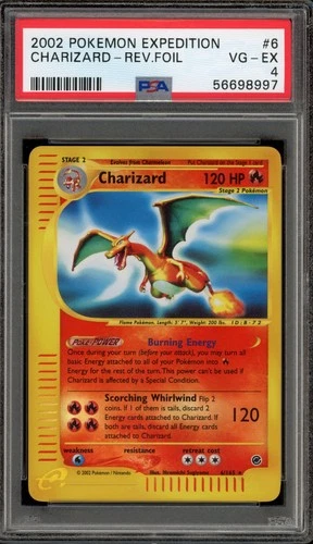 Pokemon Charizard Expedition Reverse Holo  Rare #6 PSA 4