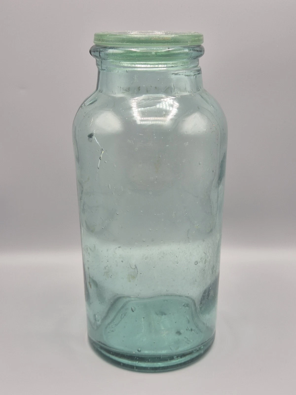 Antique E B & Co Western Glass Co Aqua Glass Canning Preserving Pickle Jar (AU1)