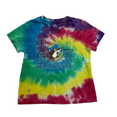 Buc-ee's Shirt Youth Small S Tie Dye Tennessee Beaver Short Sleeve Cotton