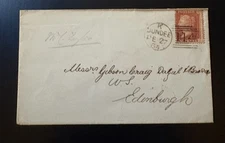 K39 1864 FINE 1d RED STAR ON DUNDEE COVER TO GIBSON CRAIG DAZIEL WS EDINBURGH