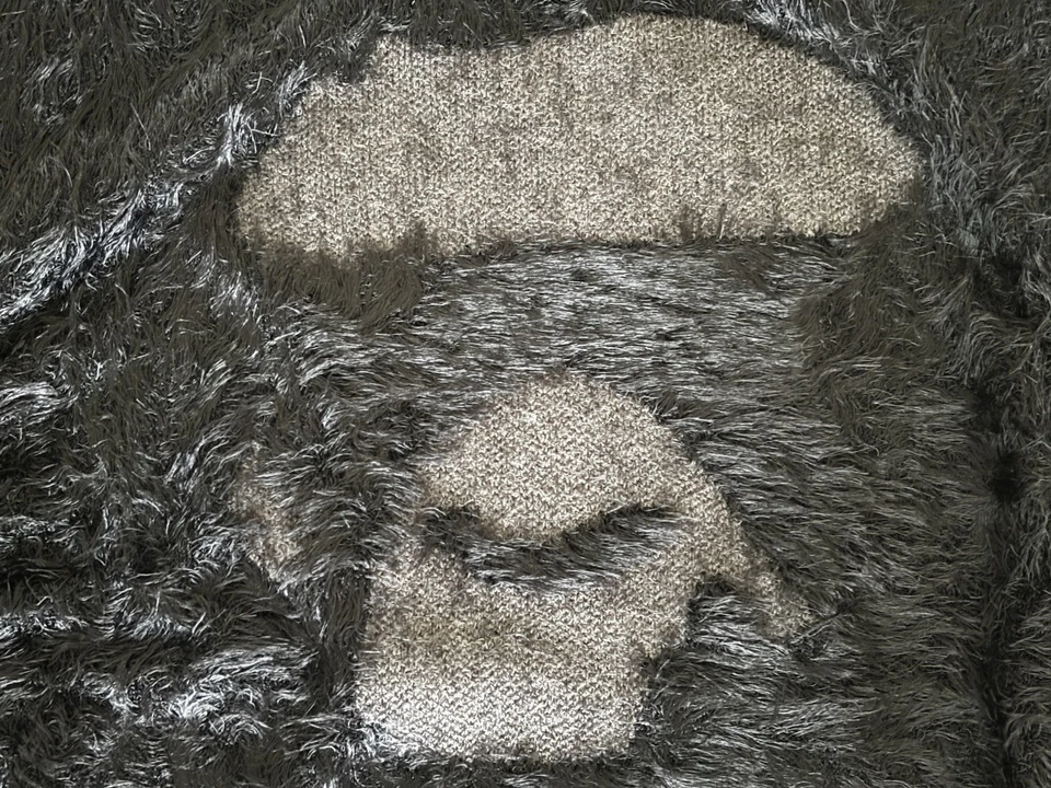 Authentic a bathing ape babe ape face shaggy sweater black XL new jumper - Image 2 of 4