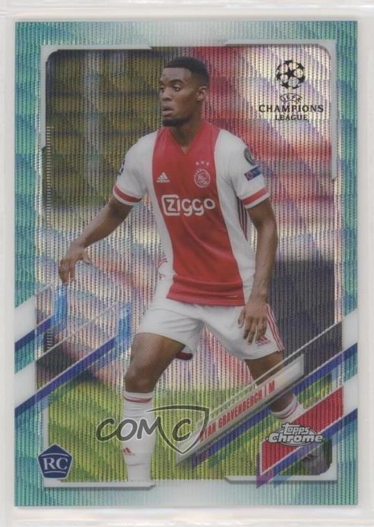 2020-21 Topps Chrome UCL Aqua Wave Refractor 89/199 Ryan Gravenberch #98 03ys