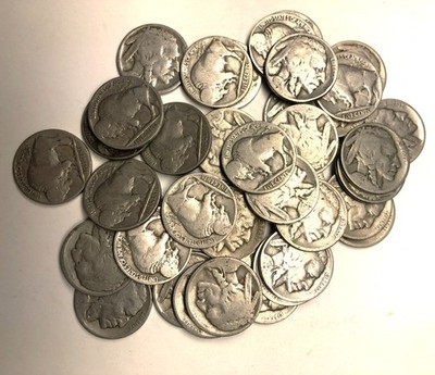 Buffalo Nickels 40 Partial Mixed Dates Several Dateless