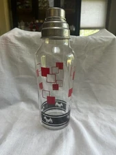 Vintage glass cocktail shaker ART DECO SCOTTIE SCOTTY almost 11 inches tall LQQK