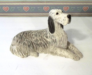 Vintage English Setter 1992  Sandicast Painted Sculpture by Sandra Brue 11"