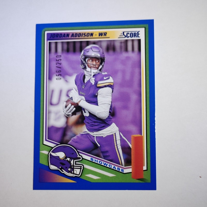 2025 Score Jordan Addison #109 Showcase /250 Minnesota Vikings 