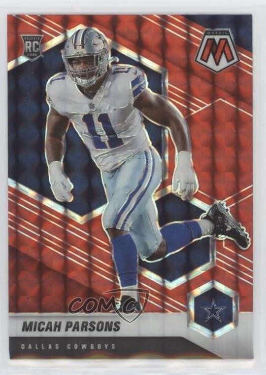 2021 Panini Mosaic Rookies Red Mosaic Prizm Micah Parsons #362 Rookie RC 0q84