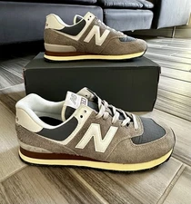 Men's New Balance 574 Core Casual Shoes - Brown White U574WGN