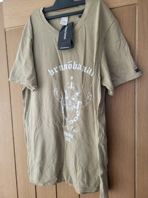 Bruno Banani Stone / hellbraunes Metal Graphic T-Shirt - Größe M