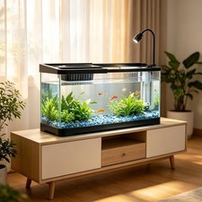 4.5Gal Fish Tank Starter Kit with Filter and Light,9PCS Plastic Fish Tank