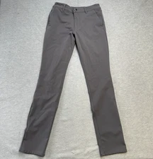 True Classic Pants Mens 30x34 (28x33) Gray Slim Fit Commuter Chino Stretch Tech
