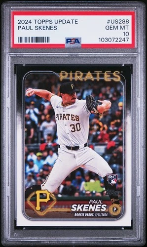 Paul Skenes RC 2024 Topps Update Rookie Debut #US288 PSA 10 Pirates