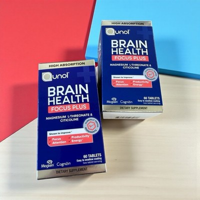 2 Qunol Brain Health Focus Plus 60ea 2/2027+ New,Authentic