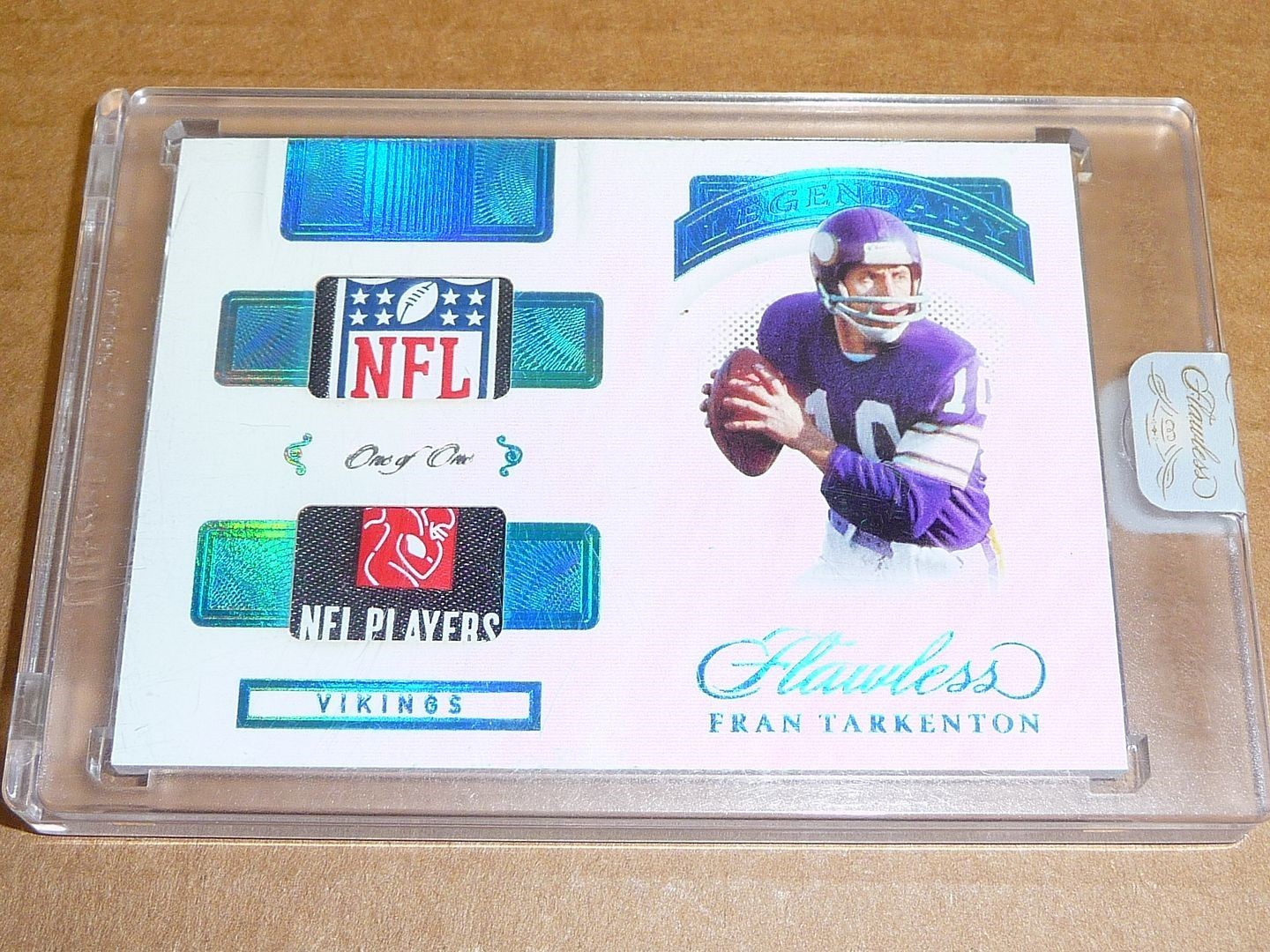 2021 Panini Flawless FRAN TARKENTON JERSEY PATCH TAG LOGO VIKINGS 1/1 A506