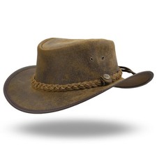 Austrailian Genuine Leather Western Style Cowboy Hat Wide Brim Real Water Res...