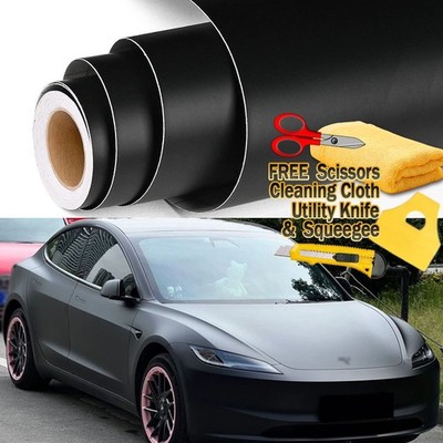 120''x60'' Matte Flat Black Vinyl Film Wrap Sticker Decal Bubble Free Air Release