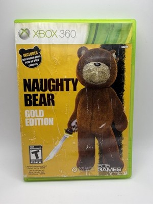 Naughty Bear: Gold Edition (Microsoft Xbox 360, 2011) CIB Complete Water Damage