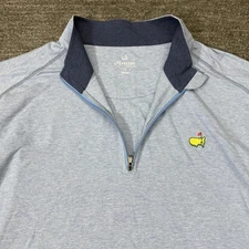 Masters Tech Shirt XL Light Blue Pullover 1/4 Quarter Zip Golf Performance Logo