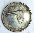 1967 Canada Elizabeth II " 1867-1967 " Flying Goose " Silver Dollar .800 silver