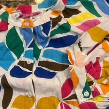 Tabitha Brown Tunic Top Cover Up Size 1X Multicolored Print Button Front